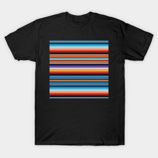 Blue serape saltillo poncho vibrant mexican blanket T-Shirt